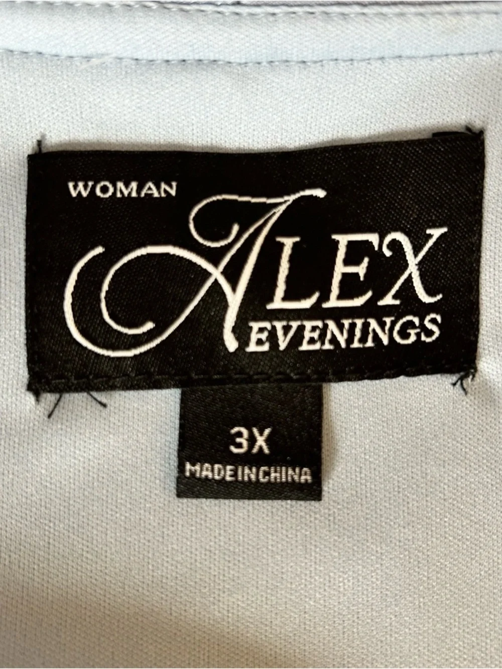 Alex Evenings Shimmer Blouse Womens Plus Size 3X Blue 3/4 Sleeves Formal Wedding - Picture 8 of 10